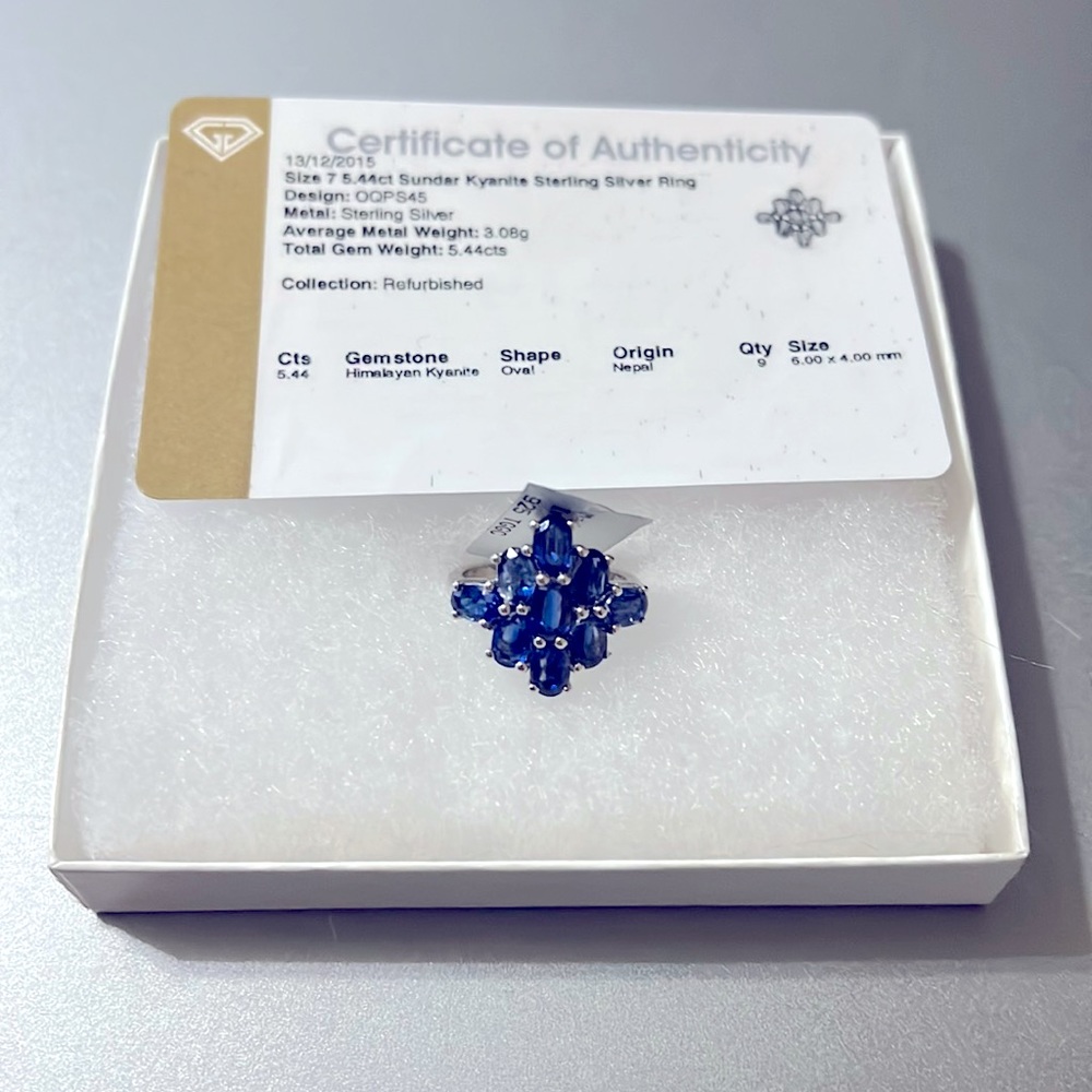 Sundar kyanite sterling silver ring